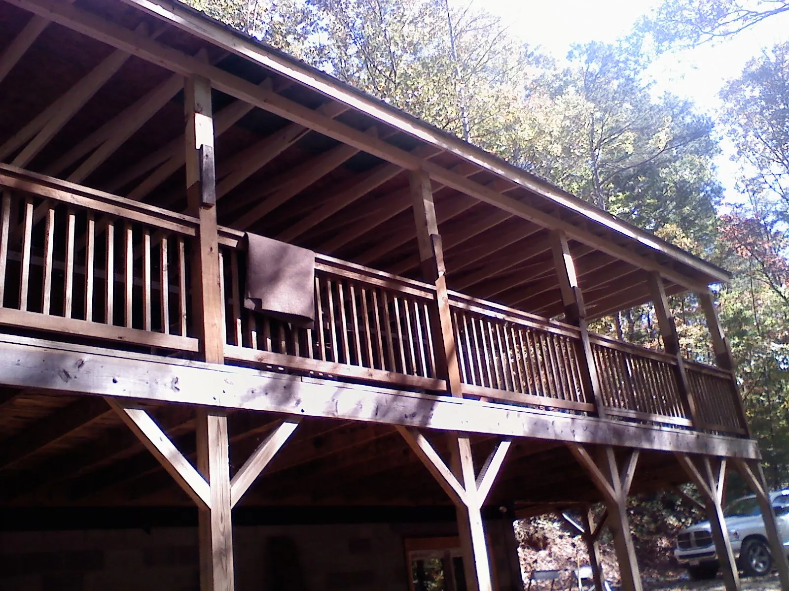 Timber framing under a new elevated porch and deck — Roof Leak Repair in Parsonsburg by Roofing Brothers